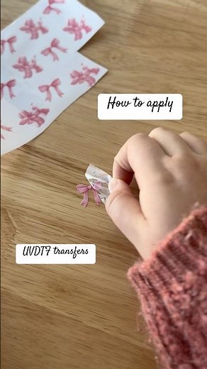 How to apply UVDTF transfers ✅ #fyp #uvdtf #tutorial #uvdtftransfers #stickers