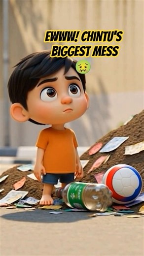 EWWW! Chintu's Biggest Mess🤢 Be a Hero! #Cleanliness #Sanskar #Shorts #cartoon #kidzplay #kidoozaaaa