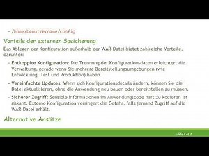 Best Practices zur Speicherung von Konfigurationsdateien in Java Webanwendungen