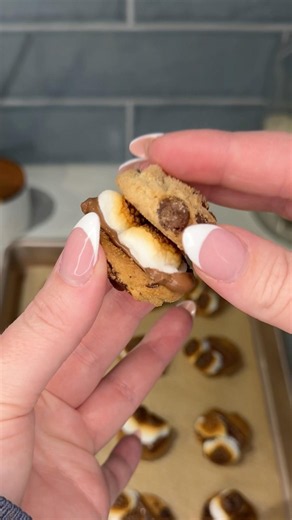 viral mini chocolate chip cookies smores recipe 🍪#shorts #chocolate #dessert #cookies #recipe #food