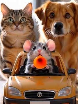 The Mouse Honks the Horn! 🐭🚗😄 #mousemoment #adorablepets #funnyshortvideo