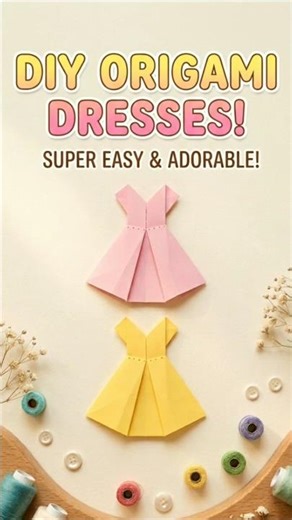 Cute Origami Dress 👗 | Easy Paper Craft #shorts