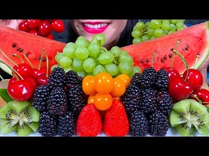 ASMR FRESH FRUIT PLATTER *MAKAN BUAH SEGAR* ताजे फल खाएं MUKBANG MASSIVE Eating Sounds
