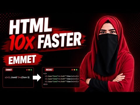 Write HTML 10x Faster with Emmet in VS Code | Emmet Crash Course for Beginners #html #faster