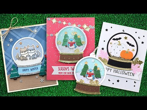 Intro to Build-A-Snow Globe + 3 cards and a tag from start to finish