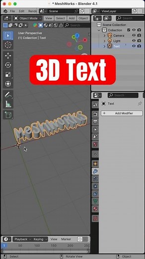 How to create 3D text in Blender #tutorial #blender3d #basic #beginners