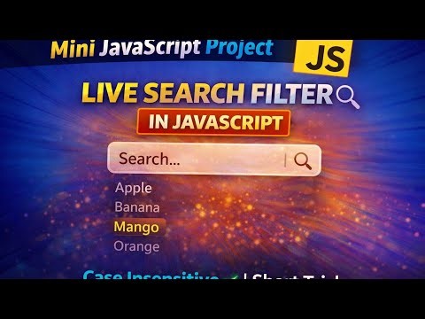 Live Search Filter in JavaScript 🔍