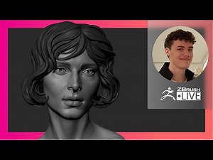 Organic Character & Creature Sculpting: Female Face Sculpture - Luc Tschopp - ZBrush 2021.7