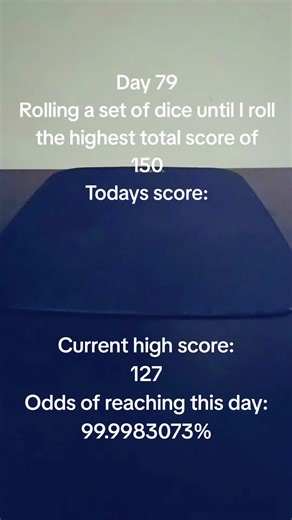 Day 79 of rolling a set of dice until I roll the max score of 150. Rolling a d4, d6, d8, d12, d20, and two d10 as a d100 #diceroll #dice