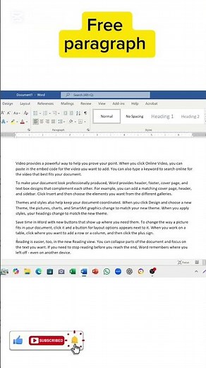 MS Word Free Paragraph Typing Tutorial