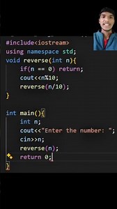 🧑‍💻Reverse a Number Without Loop 😱Pure Recursion in C++ 🔥|coding and kahani#coding #viral #shorts