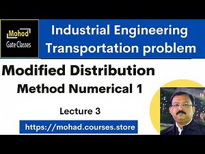 03 Trans Model |Optimal solution by MODI Method| | u-v method |Modified Distribution Method