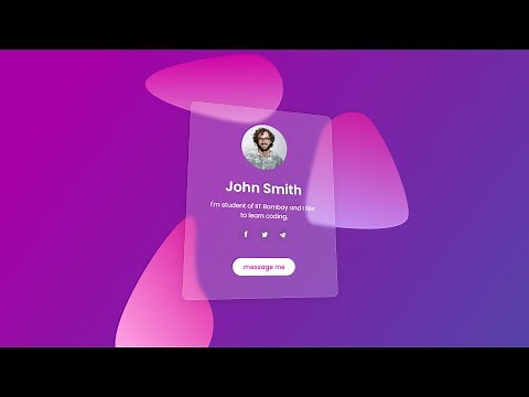 How To Make Glassmorphism Web Design Using HTML and CSS | Glassmorphism UI Design