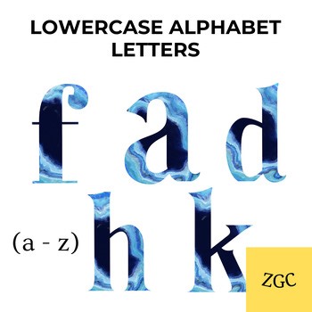 Blue Marble Alphabet Lowercase Letters | Printable a–z Classroom Decor | PDF