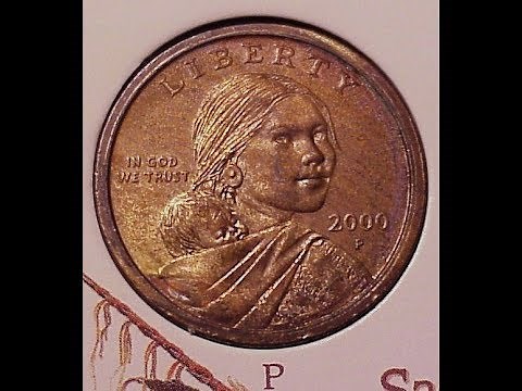 SacagaweaCoin 2000 p Experimental Rinse Error 23 yr old Coin Collection US Native American Dollar