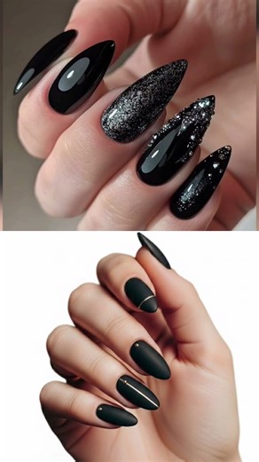 Glitter Black Vs Matte Black 🖤✨️ which team are you? #aesthetic #fashion #princesscore #blackislove