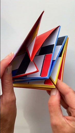 Come Mondrian 👩‍🎨 Explosion Book #farelibri #school #diy #popupbook #art