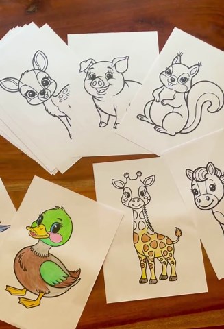 45 Animals Coloring Pages for Kids, Cute Printable PDF, A4 and US Letter, Easy Coloring Sheets - Etsy