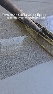 Terrazzino epoxy coating getting installed! #terrazzino | New Jersey Decorative Concrete Supply