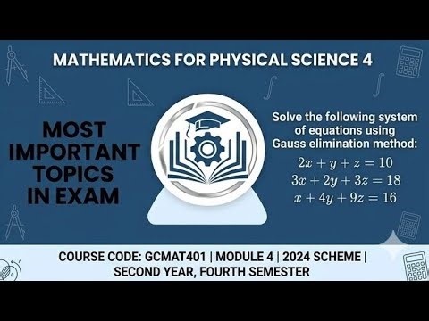 Solve System of Linear Equations using Gauss Elimination | GCMAT401 | KTU Scheme 2024 | Module 4