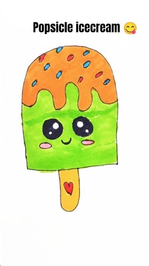 Cute Popsicle Drawing 🍦 | Satisfying Art #shorts #viral