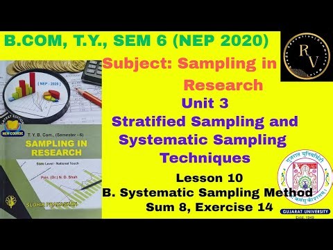 #9 BCom TY Sem 6 Sampling in Research Unit 3 Stratified Sampling and Systematic Sampling Techniques