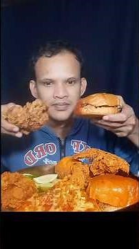 EPIC Delicious Burger, Fried Chicken & Pizza MUKBANG Eating Challenge | No Talking only eating