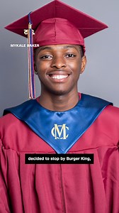 356K views · 14K reactions | High school senior Mykale Baker went to his high school graduation, and after, decided to get some food for his family at Burger King, which is where he works. After seeing how short staffed they were, he decided to help out the team. Maria Mendoza saw him at work and started a GoFundMe page for him, which has raised almost $200,000 toward his college fund. | CNN | Facebook