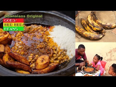 How to prepare Ghanaian Delicious Beans with Gari and Ripe Plantain (Gob3, Red-Red) Kay's Recipes