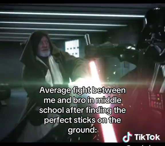 Lightsaber Duel: A Nostalgic Middle School Fight