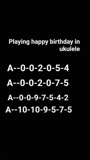 chords of happy birthday in ukulele