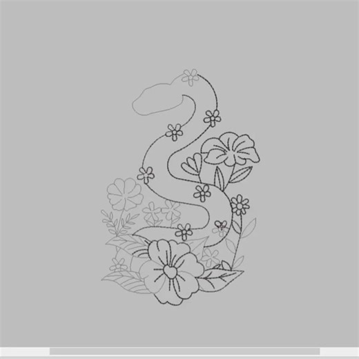 Floral Snake Machine Embroidery Design | Boho Reptile Pattern (digital File) - Etsy