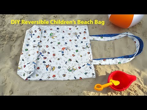 How to Sew a Reversible Children's Beach Bag: Fun DIY Tutorial! Book Bag, Tote Bag