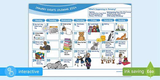 January Events Calendar (2026)