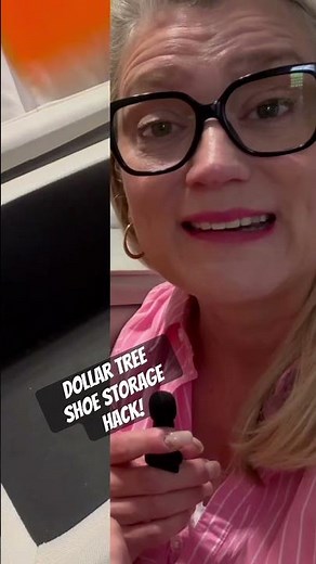Small space? No problem! Off-season shoes organized in minutes #dollartreehacks #clutterfreeliving