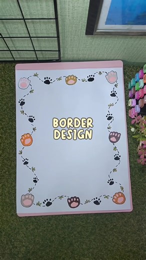 Border Design Tutorial | Cat Paw #borderdesignideas #notebookdesign #borderideas #frontpagedesign #titlepagedesign #artsoftiktok #fyp #fypシ゚viral #foryoupage #fyppppppppppppppppppppppp