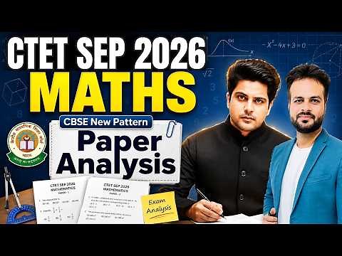 CTET SEP 2026 Maths Paper Analysis by Sachin Academy live 1pm | Vijay Sir | CTET MATHS