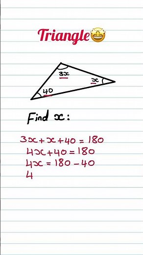 How to Find the Missing Angle of a Triangle | Math by Eslam Wagih