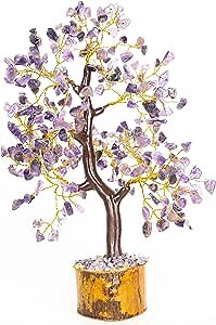 Amethyst Crystal Tree with 300 Beads - Handcrafted Gemstone Bonsai, Home Decor & Positive Energy Enhancer, Ideal for Meditation and Healing, 10 Inches Tall