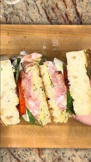 Prosciutto and Caprese Sandwich on Fresh Focaccia! #cookingshorts #foodshorts #sandwichrecipe