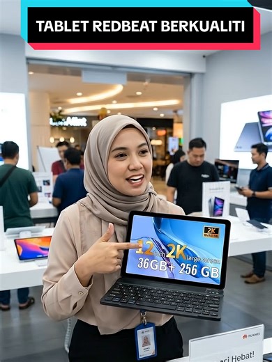 Tablet Redbeat M3 T30 MAX WIFI, Tablet Android 15, Tablet 12-inci, Memori 36GB 256GB, Paparan 2K, Bateri 8000mAh, Pemproses 8 teras, Didatangkan dengan Papan Kekunci, Tetikus, Stylus, Sarung Pelindung, dan Kabel Data.#tab #tablet #tabletmurah #tabletberkualiti #tabletmurah