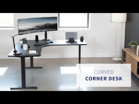 DESK-KIT-E3 Series Curved Corner Electric Desk by VIVO