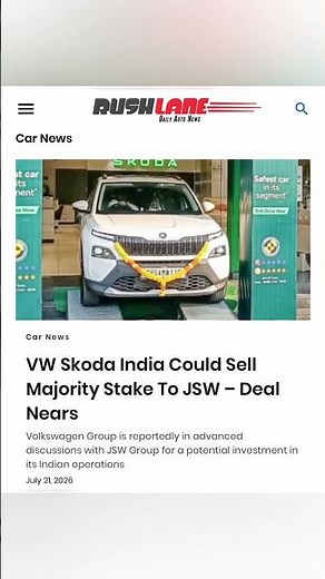 JSW to buy majority stake in Skoda VW India