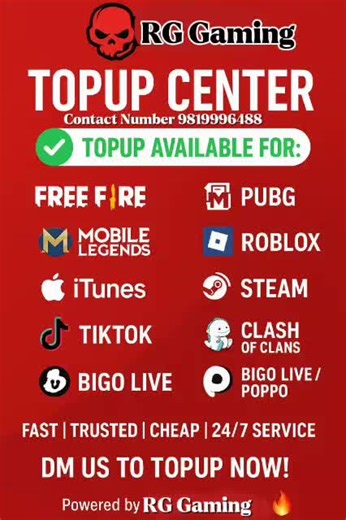 #RG Gaming TopUp Center #free_fire