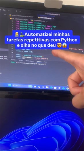 Oficina Programador - Python, SQL & Programação on Instagram: "💻 Tá começando na programação e ainda não sabe como transformar teoria em prática? Então o Python Bot é pra você. Nele você vai aprender, passo a passo e do zero, a criar um CRIAR ROBÔS e AUTOMATIZAR TAREFAS 100% do Zero na Linguagem Python mesmo que você nunca tenha feito um projeto antes!! Com ele você vai: 🧰 Construir Robôs e Automatizar aquelas tarefas chatas e Repetitivas 💡 Aprender na prática a linguagem mais usada do mercad