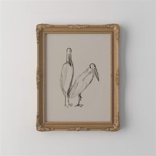 Vintage Bird Sketch Wall Art Neutral Cottagecore Coastal Print Minimalist Bird Illustration Rustic Nature Decor Farmhouse Digital Download - Etsy