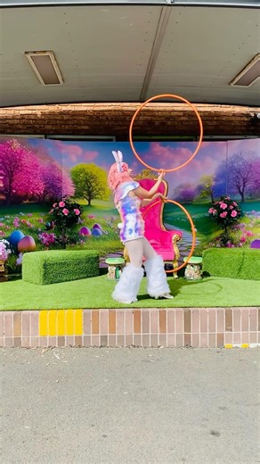 Hula Hooping Easter Bunny 🐰 #hulahoop #easterbunny