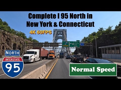 4k Complete I 95 North in New York & Connecticut. Interstate 95 North