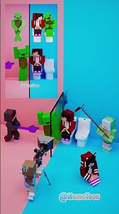 ​(Behind The Scenes) Mikey Was Forced to Go to the Bathroom 🤣🚽 - MAIZEN Minecraft Animation