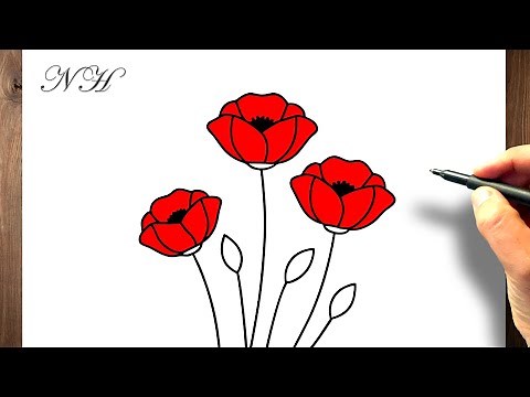 Comment dessiner une fleur de coquelicot facile